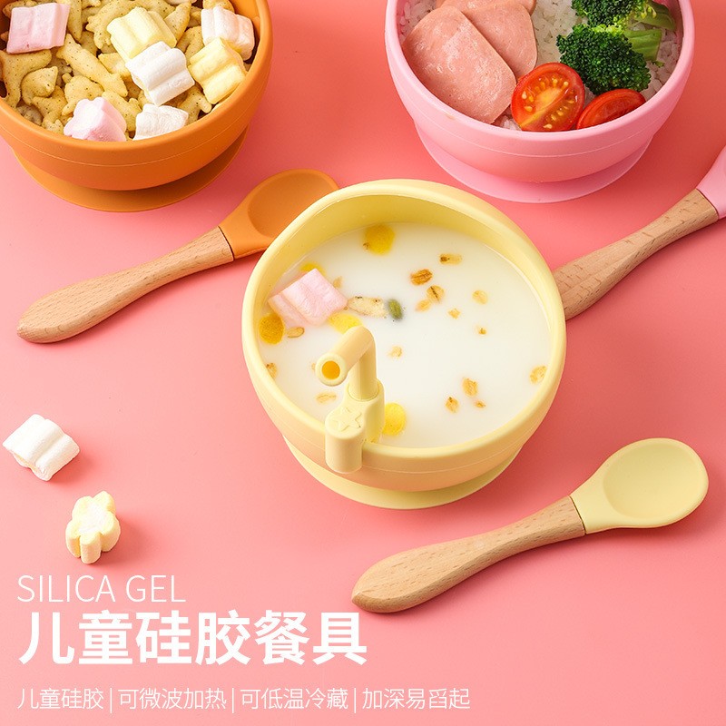 跨境热销婴儿喝汤粥吸管带卡扣吸管 可拆卸宝宝喂养辅食硅胶吸管